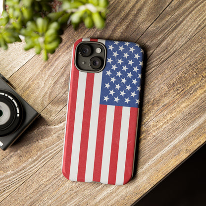 Patriotic Phone Case - Tough Cases for Veterans, USA Lovers, Independence Day, Memorial Day, Flag Design - TRV