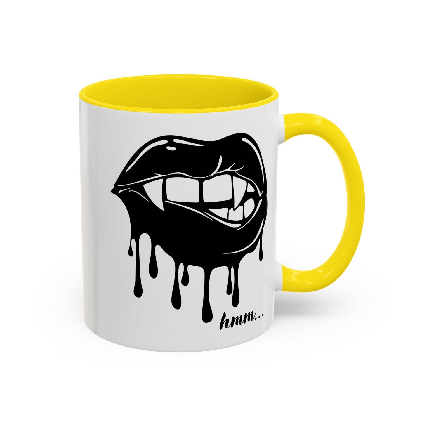 Dripping Lip Coffee Mug – "hmm..." Accent Ceramic Mug (11/15oz)
