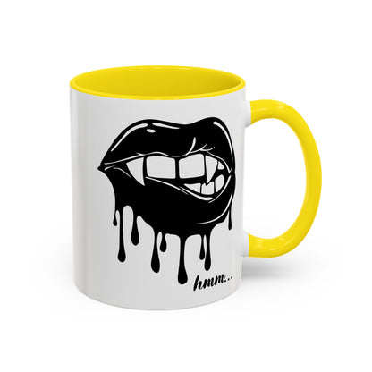 Dripping Lip Coffee Mug – "hmm..." Accent Ceramic Mug (11/15oz)