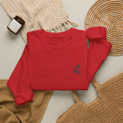 Stack of Books with Mug and Plant Sweatshirt | Cozy Reading Crewneck
