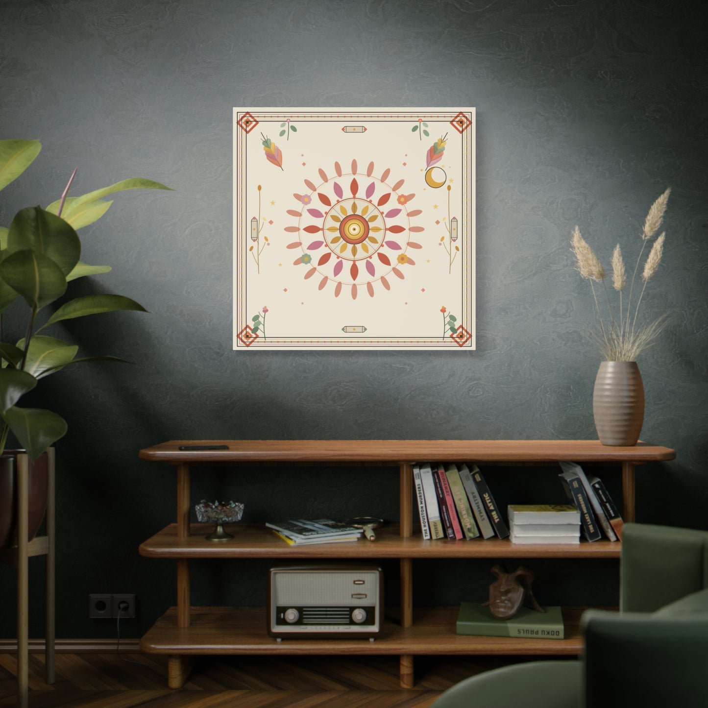 Boho Sun Mandala Matte Canvas