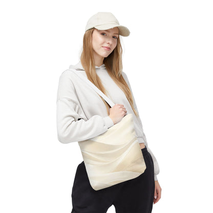 Cream Abstract Waves Tote Bag | Neutral Swirl Pattern