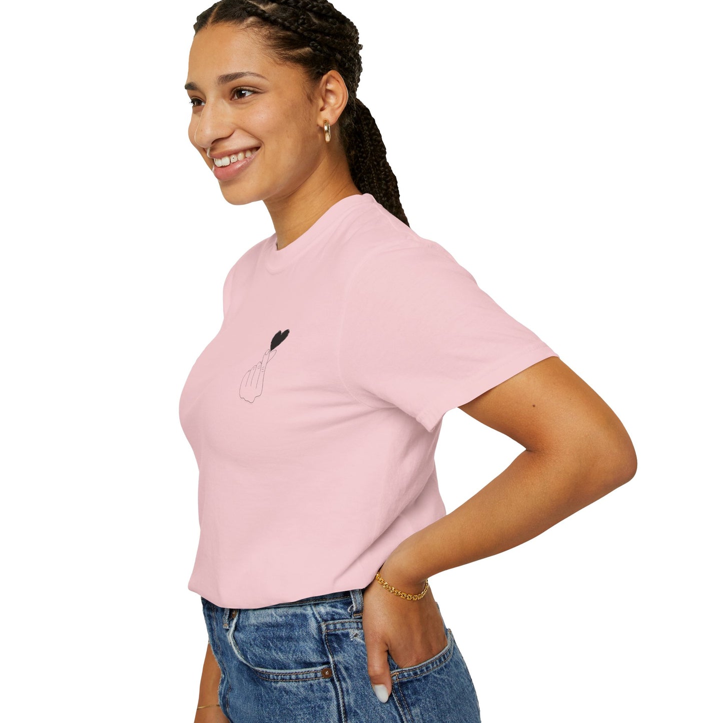 Unisex Garment-Dyed T-Shirt with Heart Design | Casual Trendy Wear for All Occasions