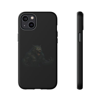 Werewolf Phone Case, Tough Cases, Black Panther Design, Gift for Animal Lovers, Phone Accessories, Fierce Phone Protection - TRV