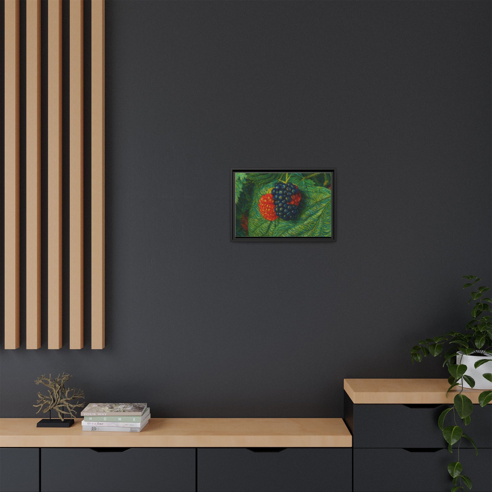 Van Gogh Style Blackberry Canvas Art, Framed Wall Decor, Botanical Print, Summer Home Decor, Gift for Garden Lovers - TRV