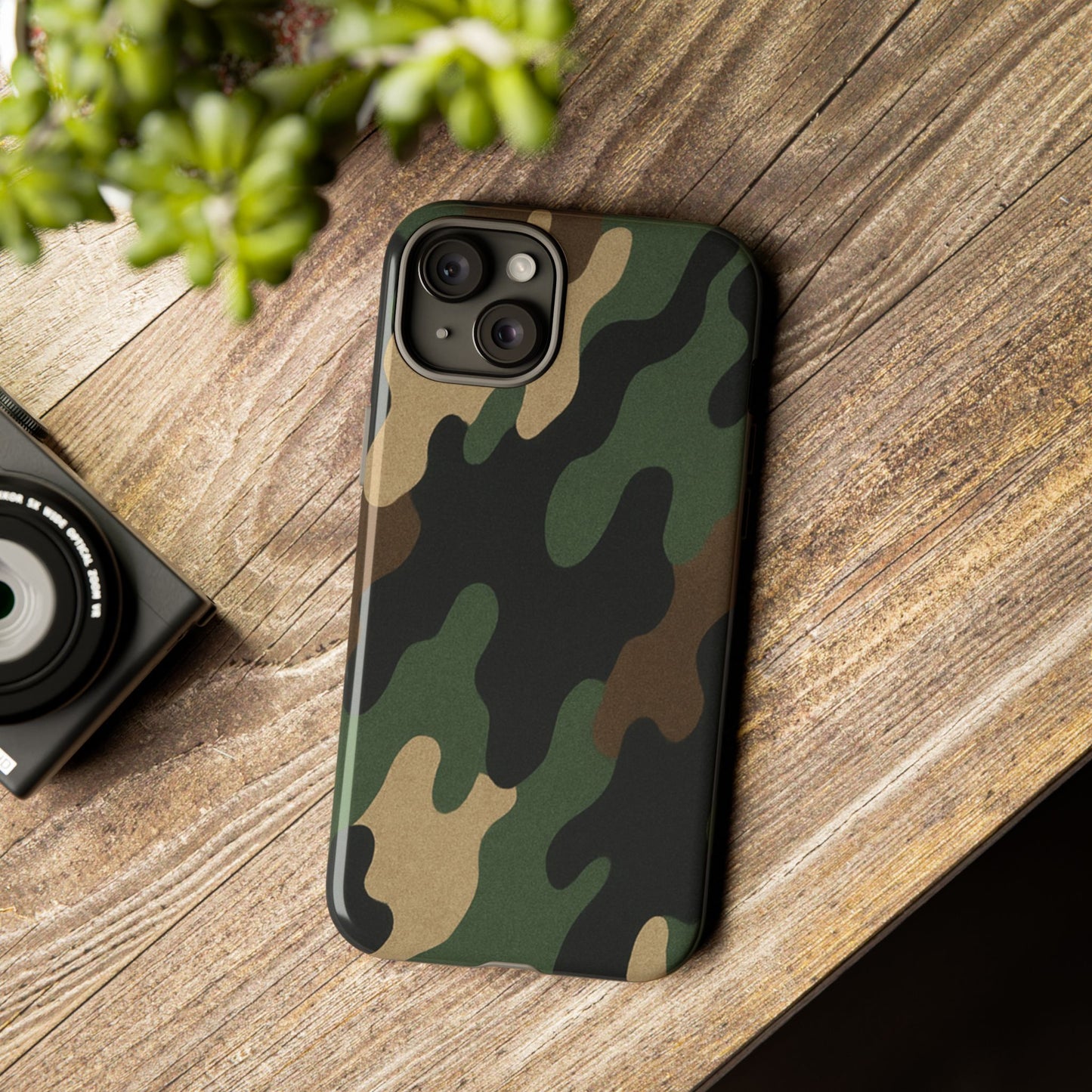 Camouflage Phone Case, Tough Phone Cover, Military Style Accessory, Protective Case for Men, Gifts for Soldiers - TRV