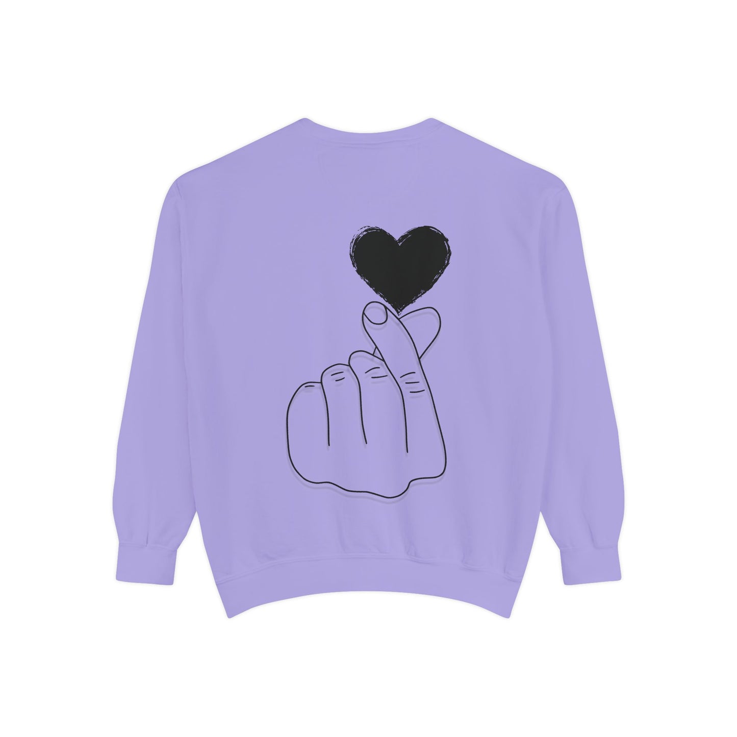 Unisex Garment-Dyed Sweatshirt with Heart Design - Cozy & Stylish