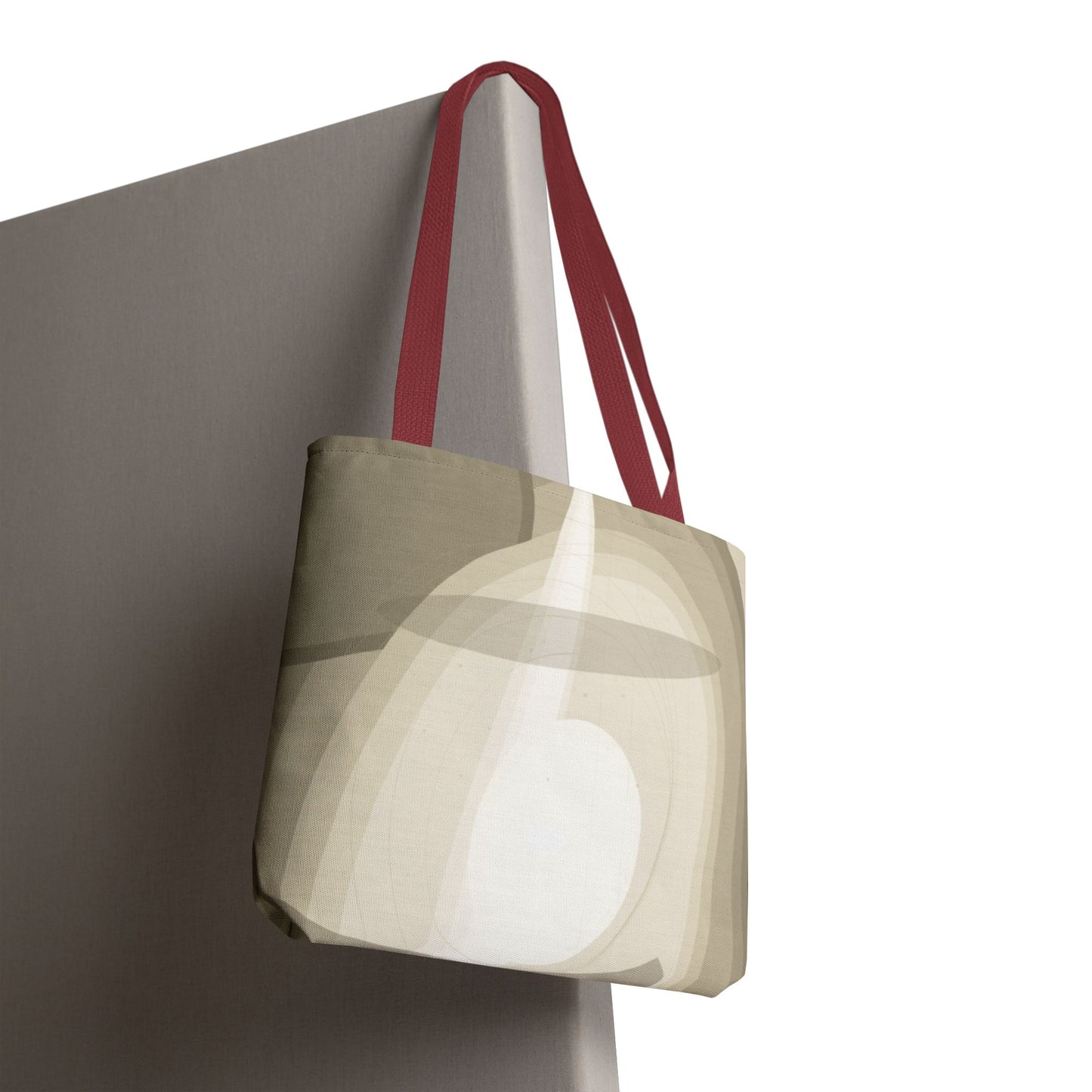 Neutral Abstract Light Beam Tote Bag | Minimalist Geometric Pattern
