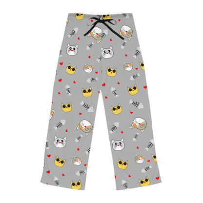 Cozy Cat-Themed Women's Pajama Pants | Cute Sleepwear, Relaxation, Gifts for Cat Lovers, Pajama Party, Lounge Wear - TRV