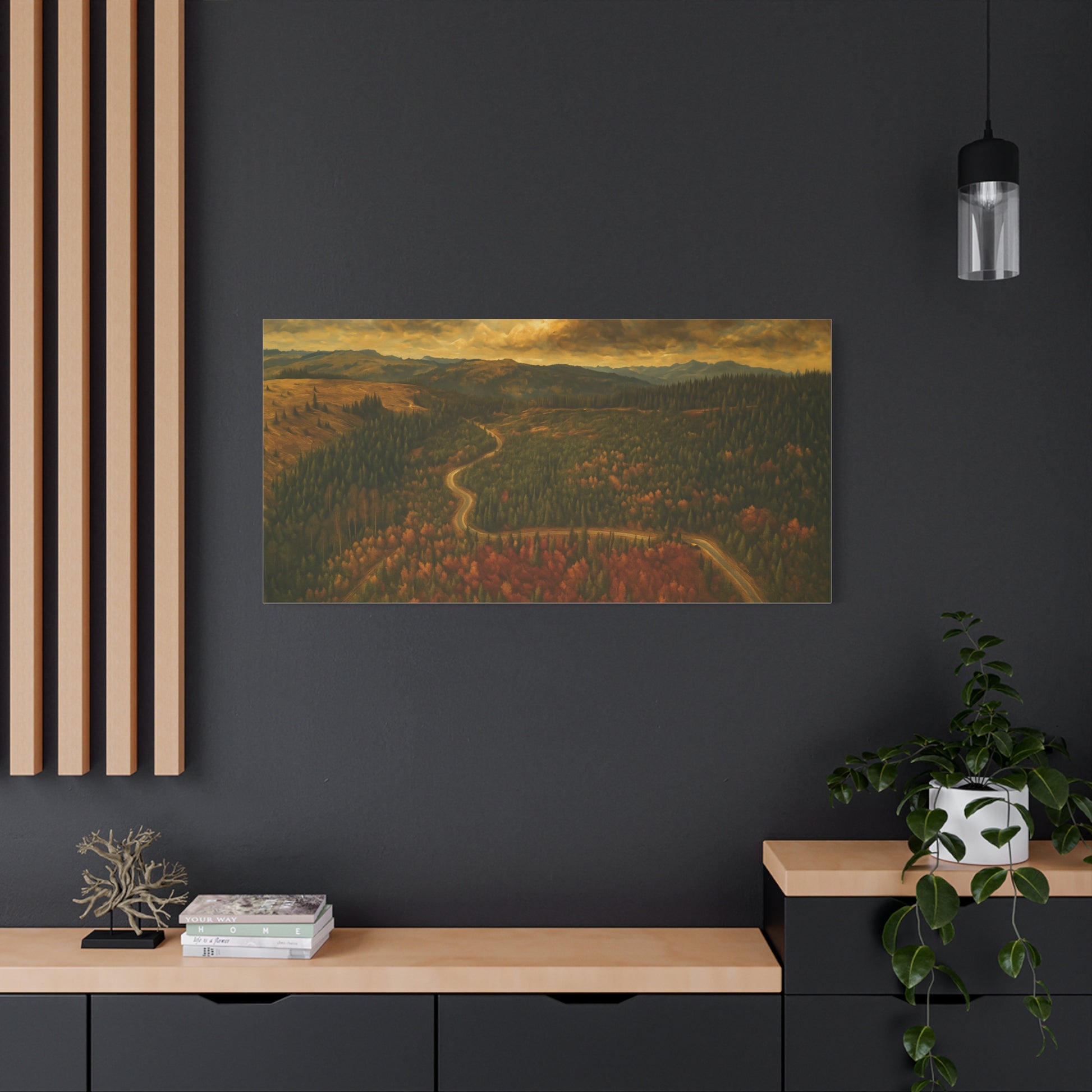 Stretched Canvas Art, Scenic Landscape Wall Decor, Nature Painting for Home, Rustic Room Accent, Gift for Nature Lovers - TRV
