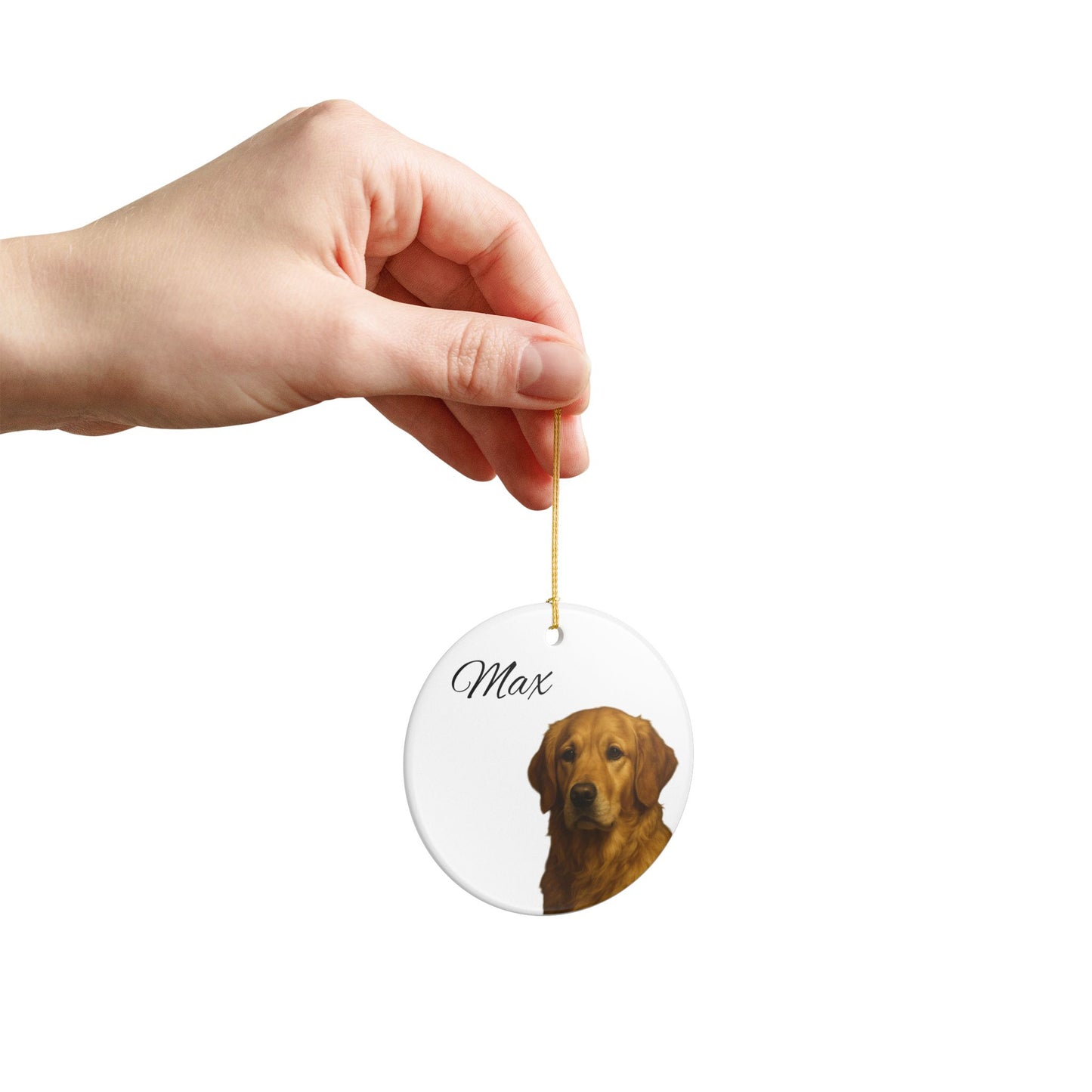 Dog Personalised Ceramic Decoration Ornament, (1pc) - Pet Keepsake for Christmas Tree, Custom Puppy Gift, Unique Dog Lover Decor, - TRV