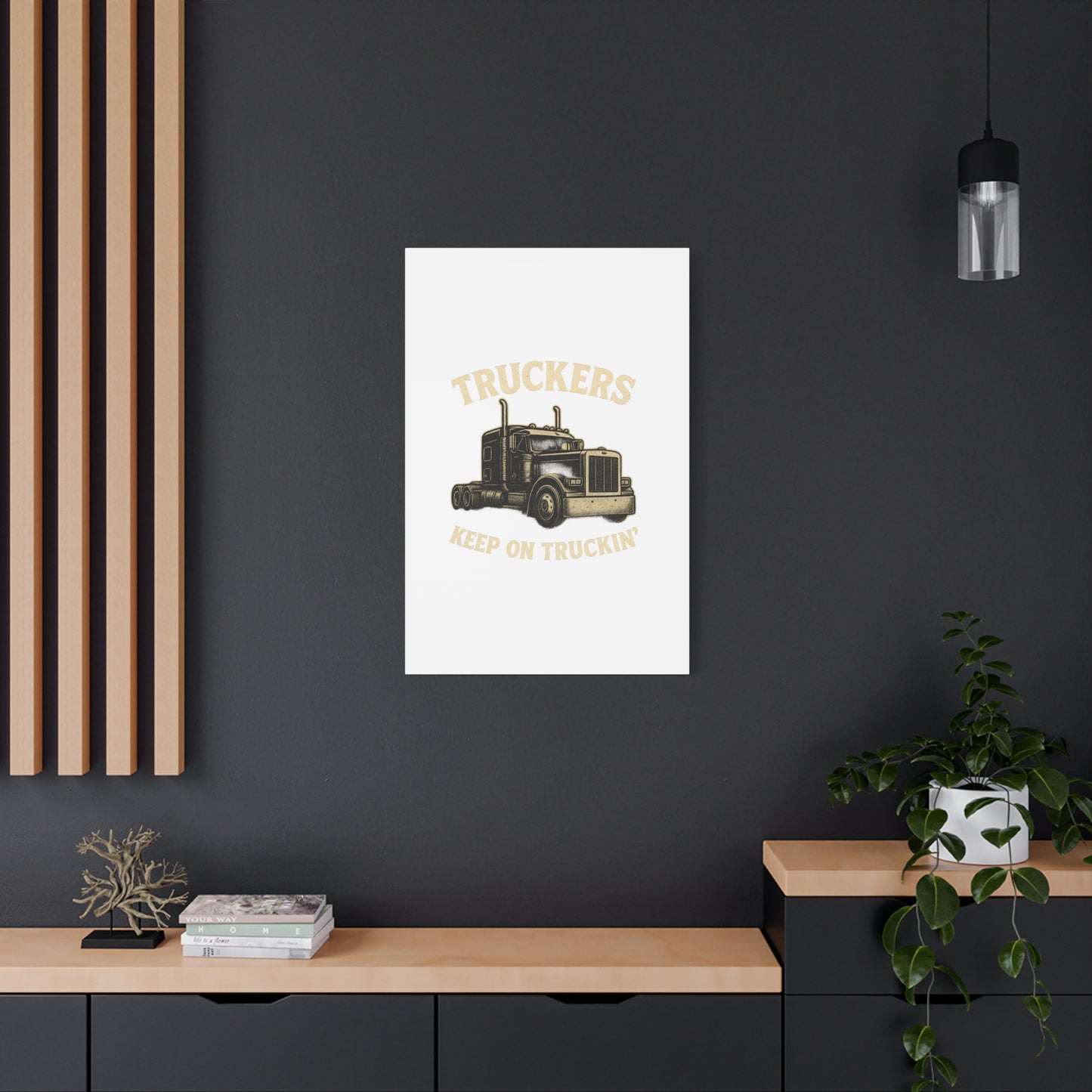 Truckers Canvas Wall Art, Keep on Truckin' Decor, Gift for Drivers, Trucking Artwork, Transportation Gift - TRV