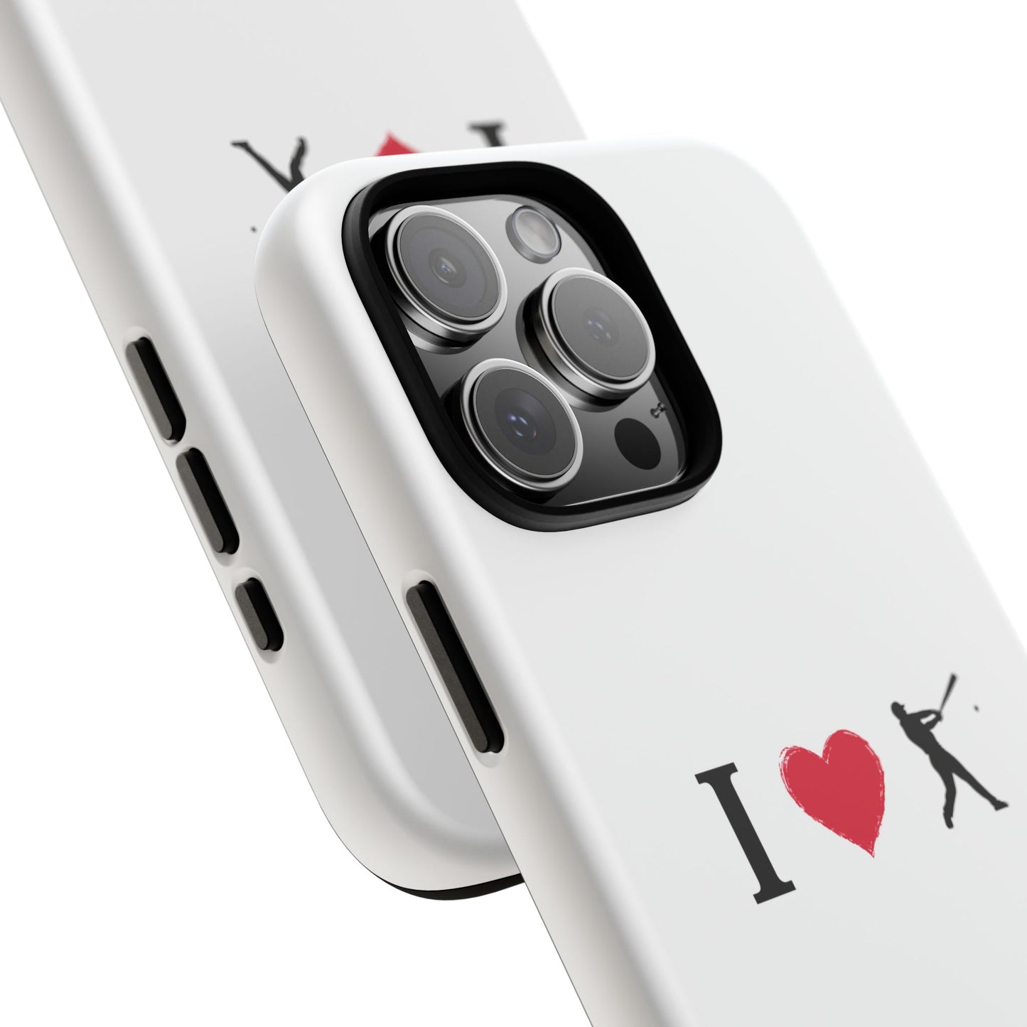 Baseball Love Phone Case, Tough Cases for Sports Lovers, i Heart Baseball Protection, Gift for Players, Cute Sports Case - TRV