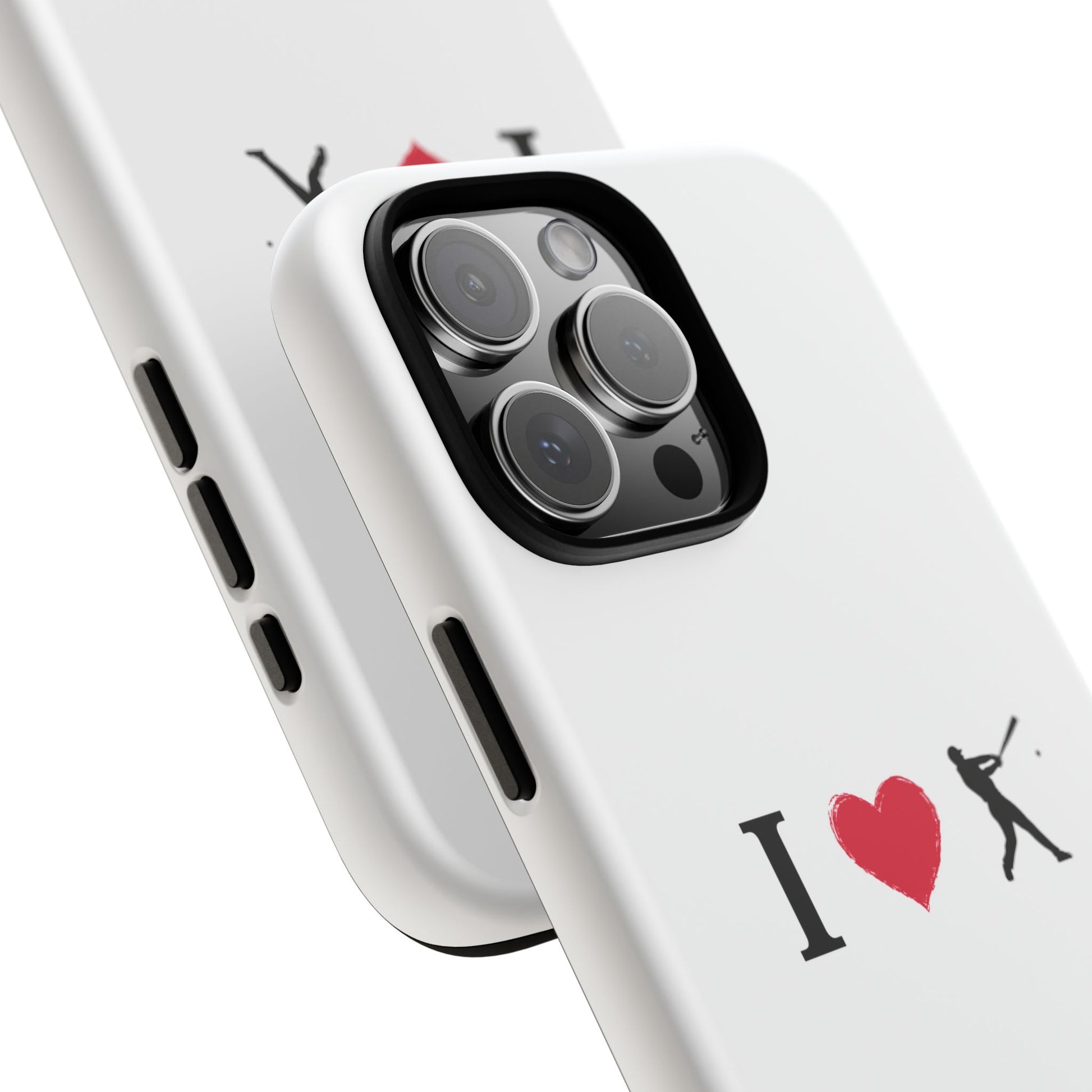 Baseball Love Phone Case, Tough Cases for Sports Lovers, i Heart Baseball Protection, Gift for Players, Cute Sports Case - TRV