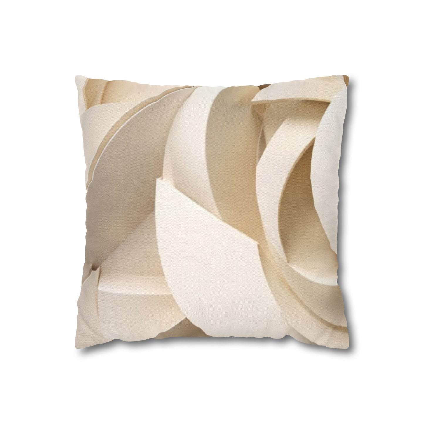 Beige Abstract Paper Swirl Pillowcase Spun Polyester Square Pillowcase