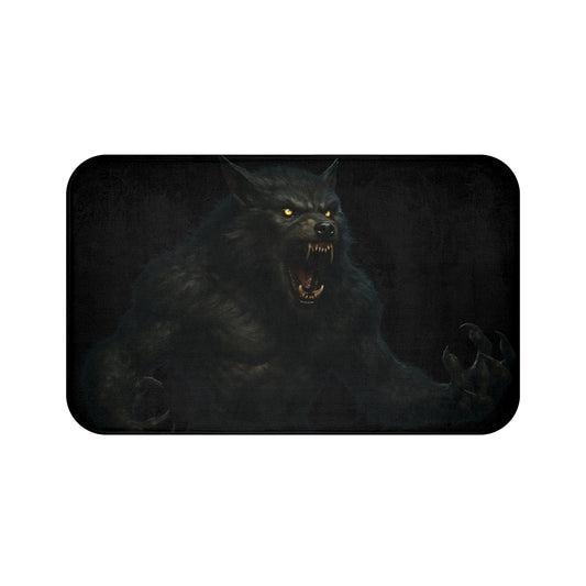 Fierce Werewolf Bath Mat - Perfect for Halloween Decor, Scary Bathroom Accents, Werewolf Theme, Home Decor, Gift for Horror Fans - TRV
