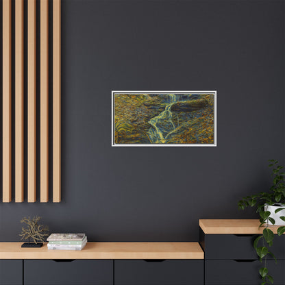 Van Gogh Style Framed Matte Canvas Art Print - Nature-Inspired Wall Decor, Abstract Waterfall Artwork, Home Office Decoration - TRV