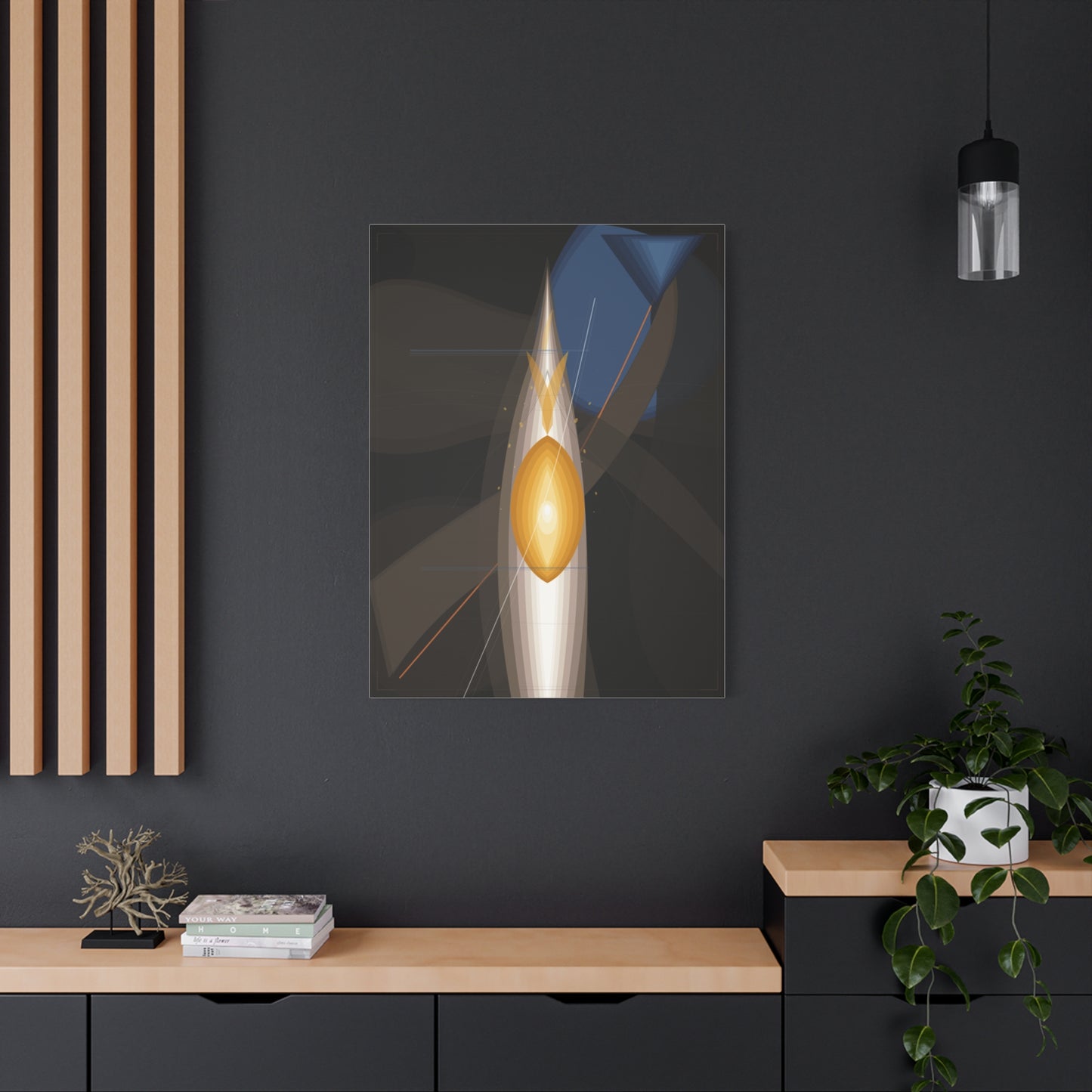 Abstract Geometric Flame Canvas | Matte Stretched Canvas 1.25"