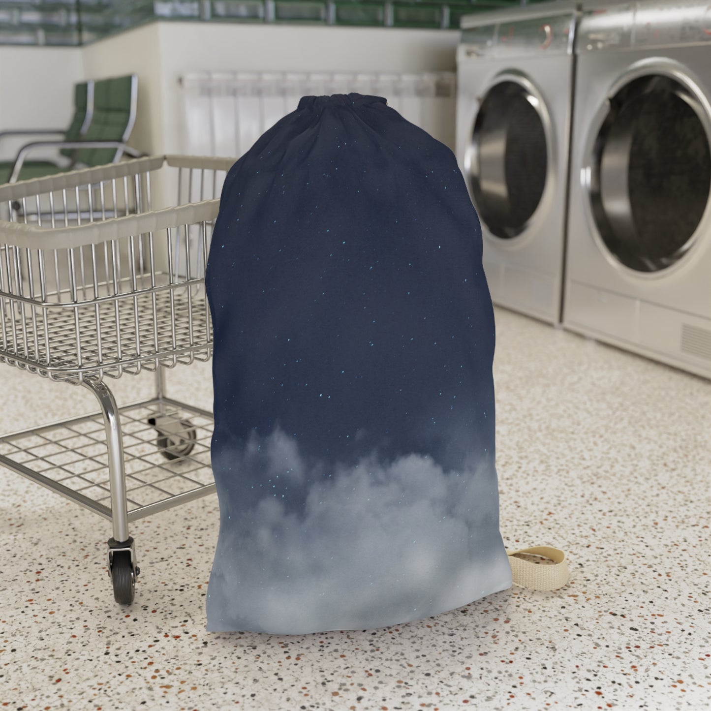 Night Sky Clouds Laundry Bag | Drawstring Canvas Tote - TRV