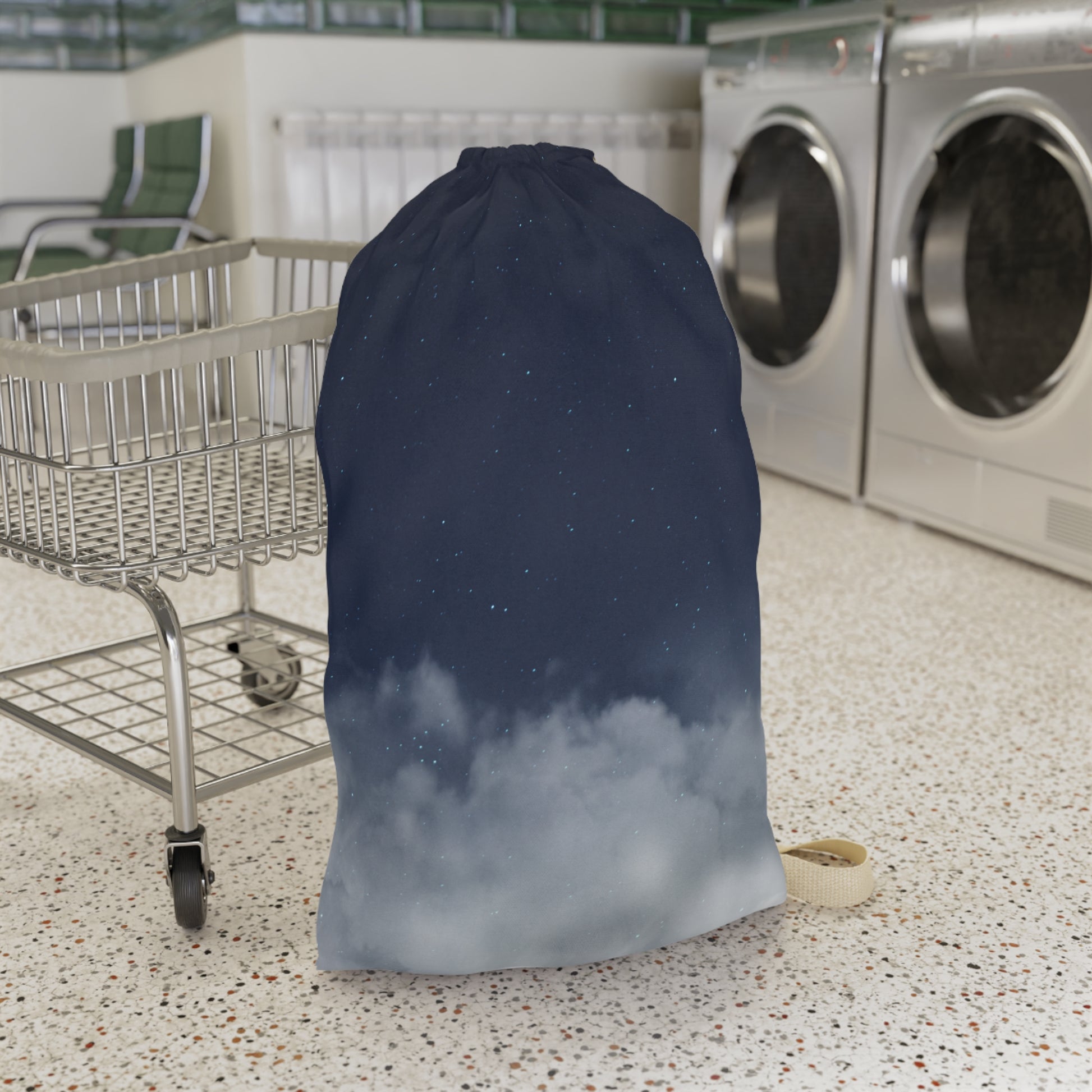 Night Sky Clouds Laundry Bag | Drawstring Canvas Tote - TRV