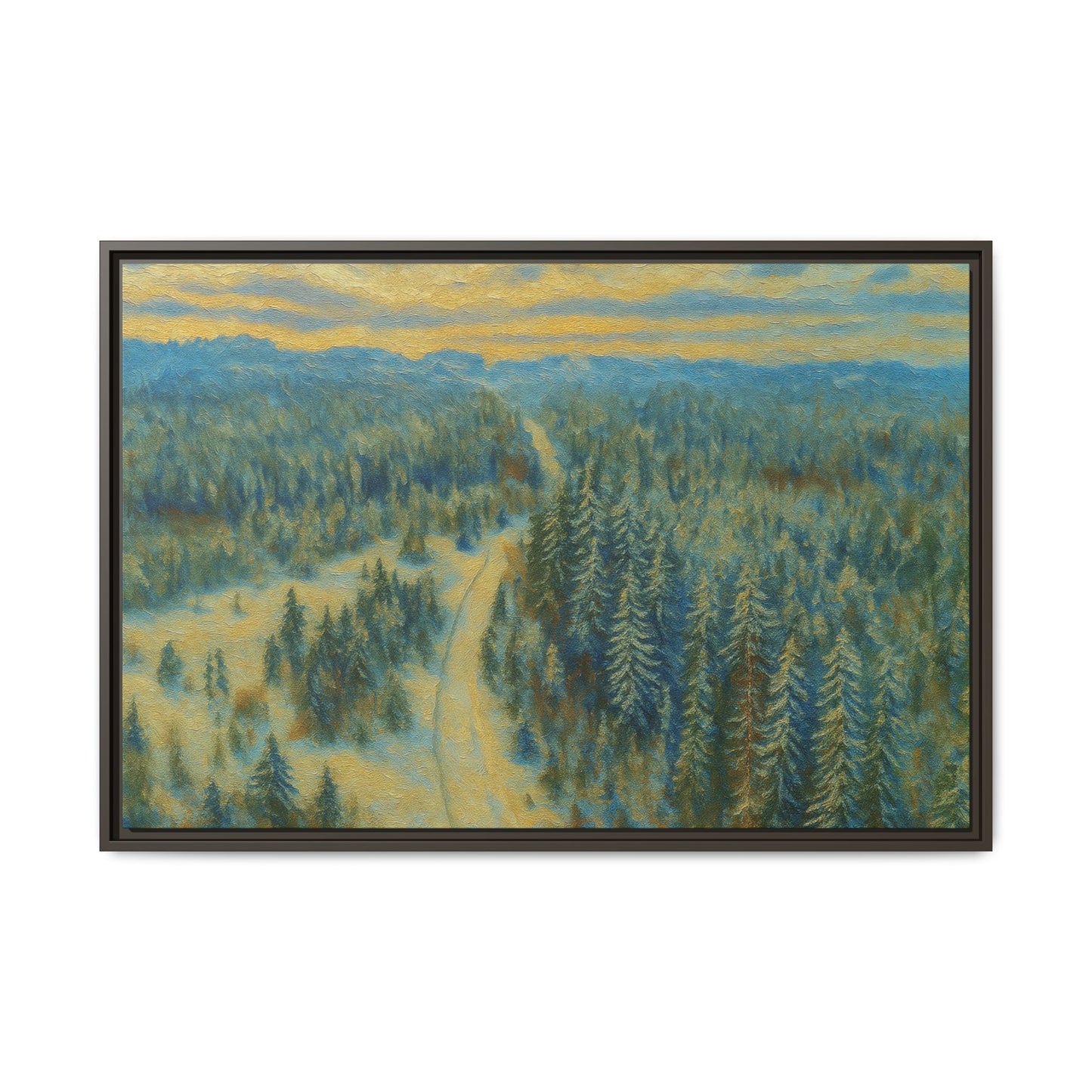 Framed Matte Canvas Art Print, Tranquil Forest Landscape, Home Decor for Nature Lovers, Wall Art for Living Room, Gift for Art Enthusiasts - TRV