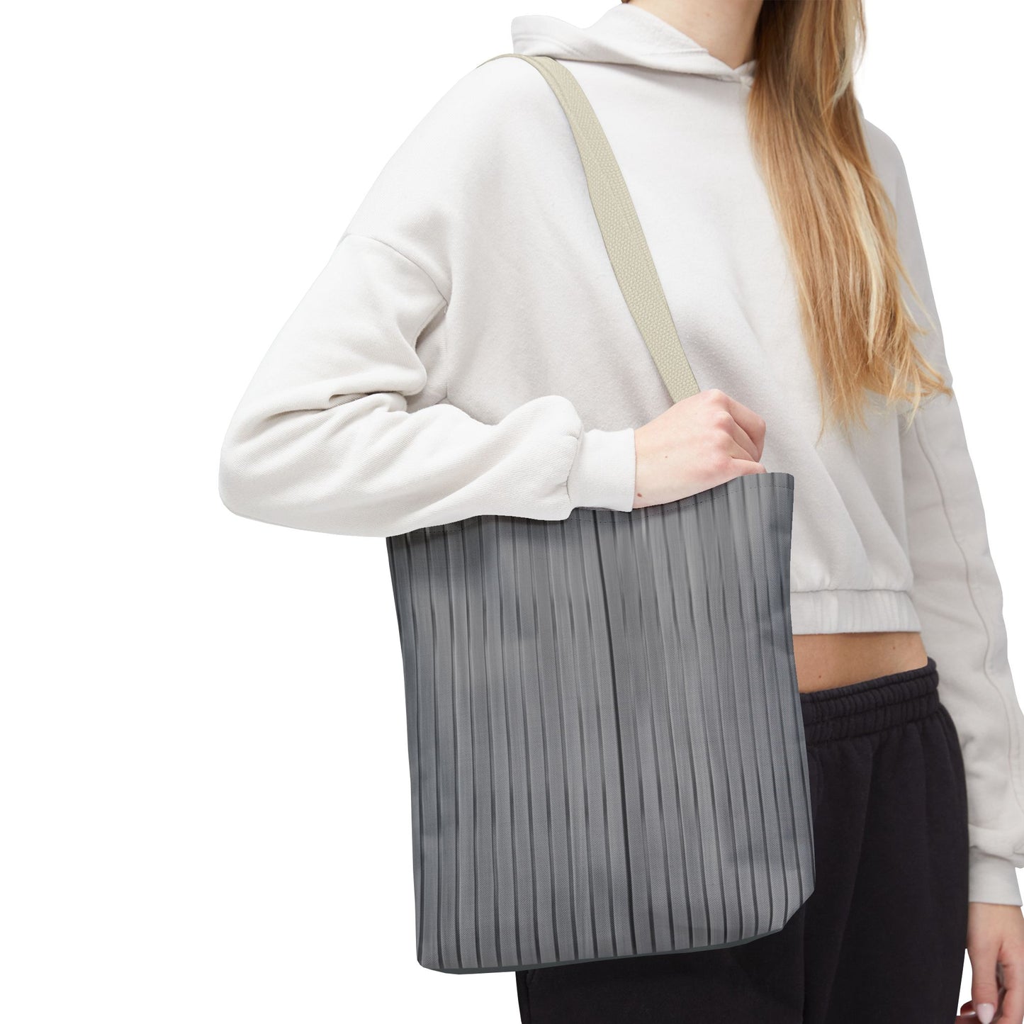 Stylish Gray Striped Tote Bag for Everyday Use - TRV