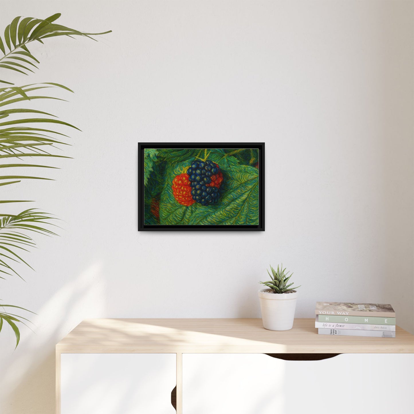 Van Gogh Style Blackberry Canvas Art, Framed Wall Decor, Botanical Print, Summer Home Decor, Gift for Garden Lovers - TRV