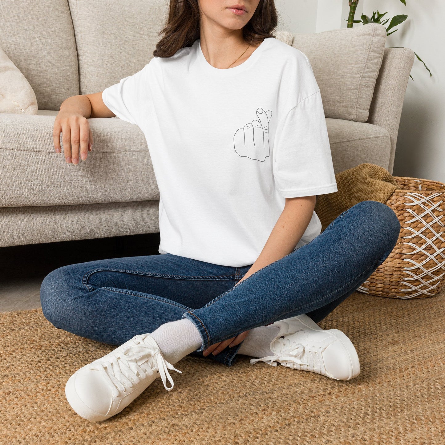 Trendy Unisex Softstyle T-Shirt with Love Hand Gesture Design