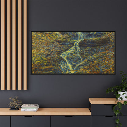 Van Gogh Style Framed Matte Canvas Art Print - Nature-Inspired Wall Decor, Abstract Waterfall Artwork, Home Office Decoration - TRV