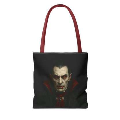 Vampire Haunted Tote Bag, Spooky Shopping Bag, Halloween Accessory, Gothic Style Handbag, Perfect for Halloween Parties, Unisex Tote - TRV