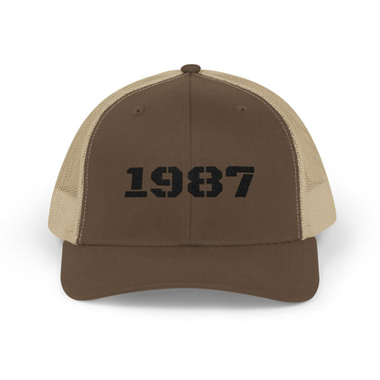 Vintage 1987 Snapback Trucker Cap | Retro Cap for Men & Women | Perfect Gift for Birthdays, Anniversaries, Casual Wear - TRV
