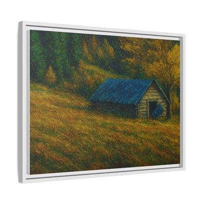 Framed Matte Canvas Print, Rustic Artwork, Farmhouse Decor, Nature Wall Art, Gift for Home, Autumn Decor, Landscape Painting