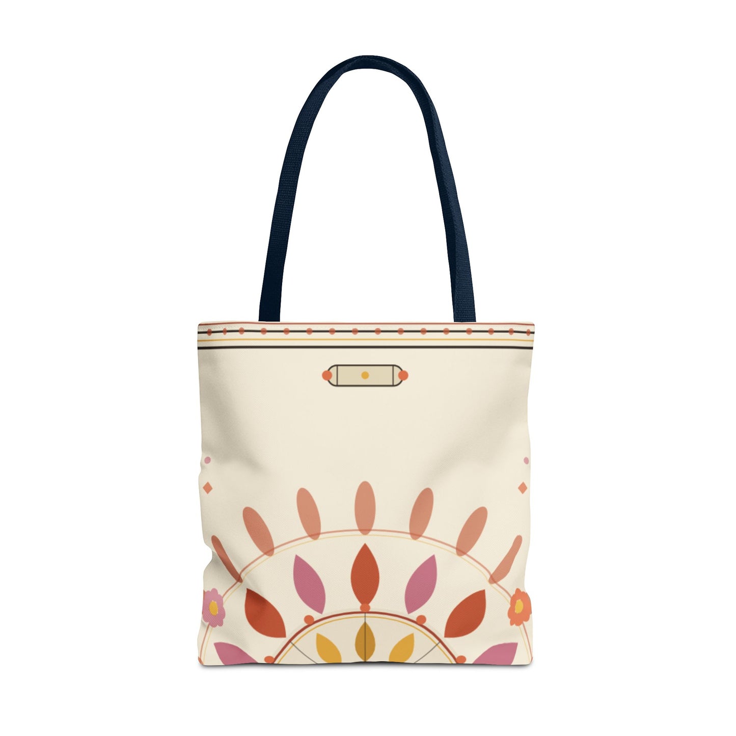 Boho Floral Mandala Tote Bag | Pastel Sunburst Pattern