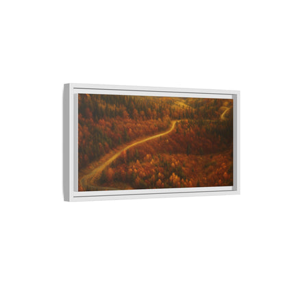 Autumn Landscape Framed Canvas Art, Cozy Home Decor, Warm Fall Vibes, Gift for Nature Lovers, Perfect for Thanksgiving - TRV