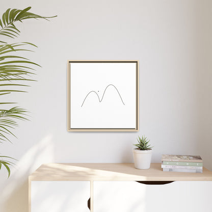 Minimal Line Mountains Matte Canvas Framed