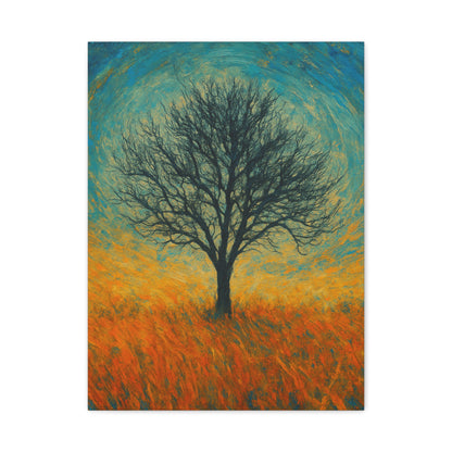 Artistic Tree Canvas Wall Art, Matte Stretched Canvas, Natural Decor for Home, Office, Gift for Nature Lovers, Bohemian Wall Decor