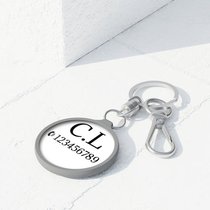 Monogram Initials Keyring Tag | Personalized Round Keychain - TRV