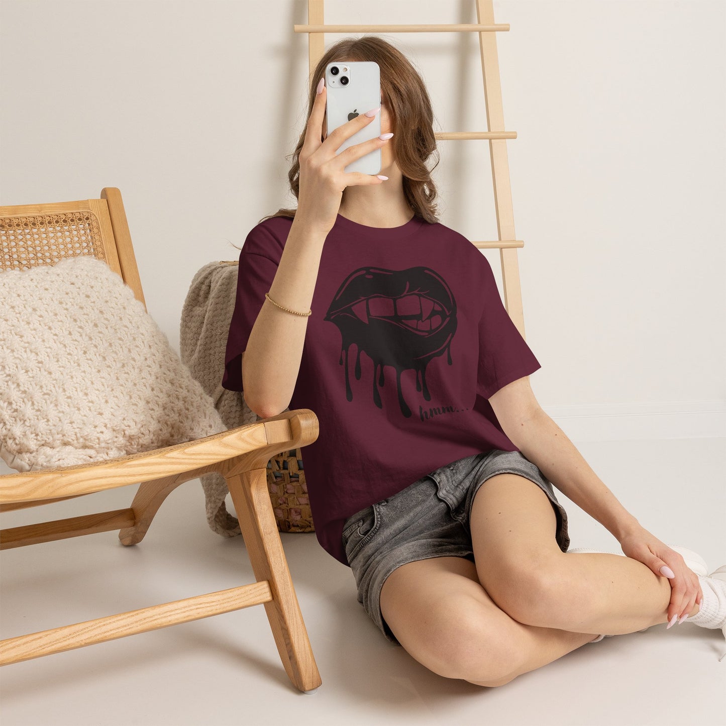 Edgy Graphic Tee - Dripping Lips Design - Unisex Heavy Cotton Tee