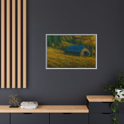 Framed Matte Canvas Print, Rustic Artwork, Farmhouse Decor, Nature Wall Art, Gift for Home, Autumn Decor, Landscape Painting