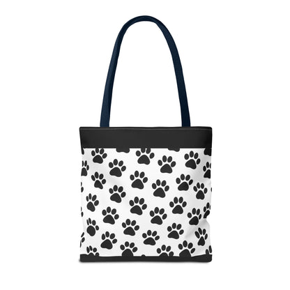 Paw Print Tote Bag, Dog Lover Gift, Shopping Tote, Eco-Friendly Bag, Pet Accessory, Animal Print Carryall - TRV