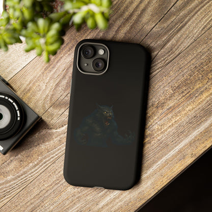 Werewolf Phone Case, Tough Cases, Black Panther Design, Gift for Animal Lovers, Phone Accessories, Fierce Phone Protection - TRV
