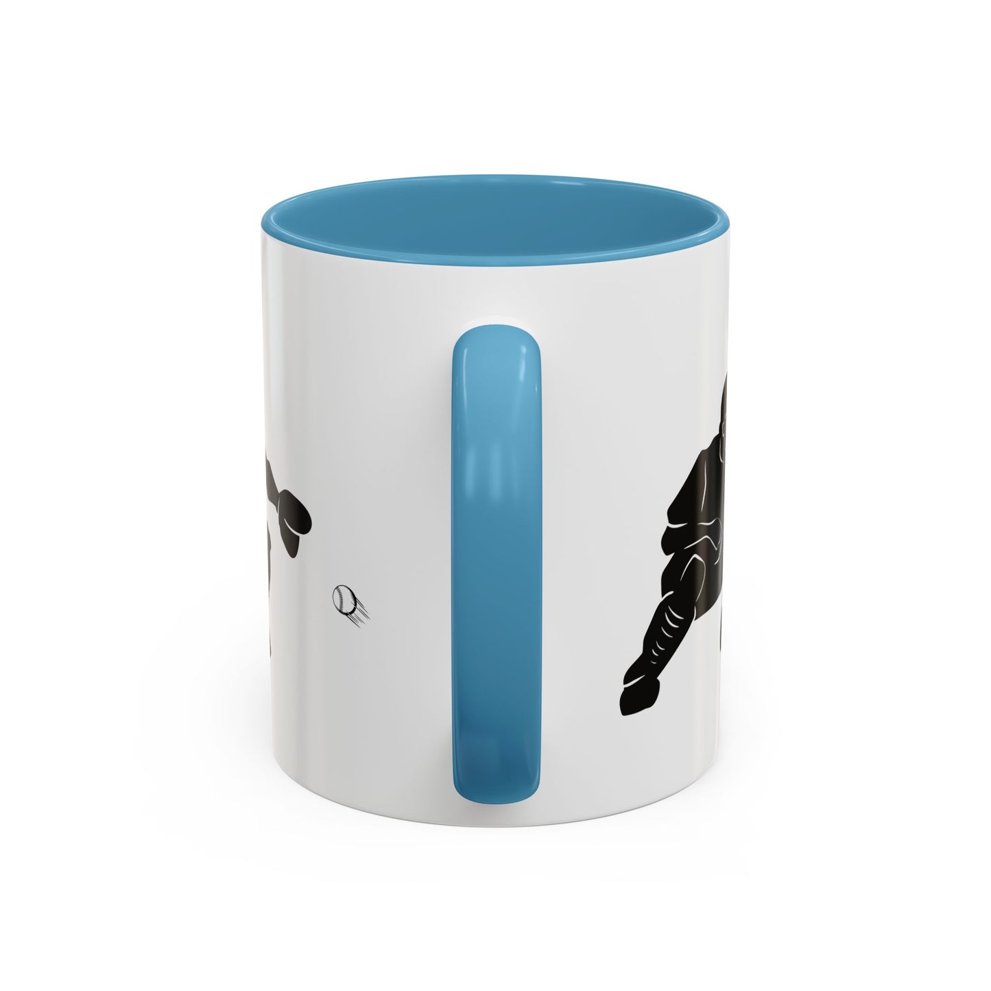 Baseball Catcher Coffee Mug, Sports Gift for Coaches, Black Accent Mug for Fans, Perfect for Birthdays & Celebrations, Unique Cup - TRV