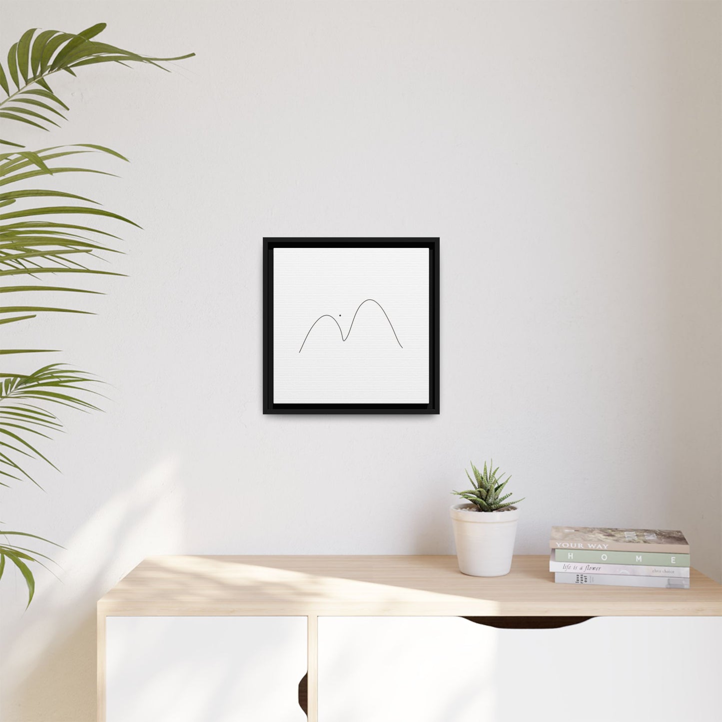 Minimal Line Mountains Matte Canvas Framed