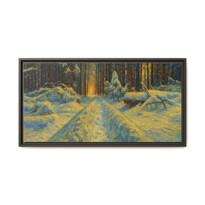 Canvas Art, Winter Landscape Wall Decor, Nature Lovers Gift, Seasonal Decor, Holiday Wall Art, Cozy Home Decoration, Framed Matte Canvas - TRV