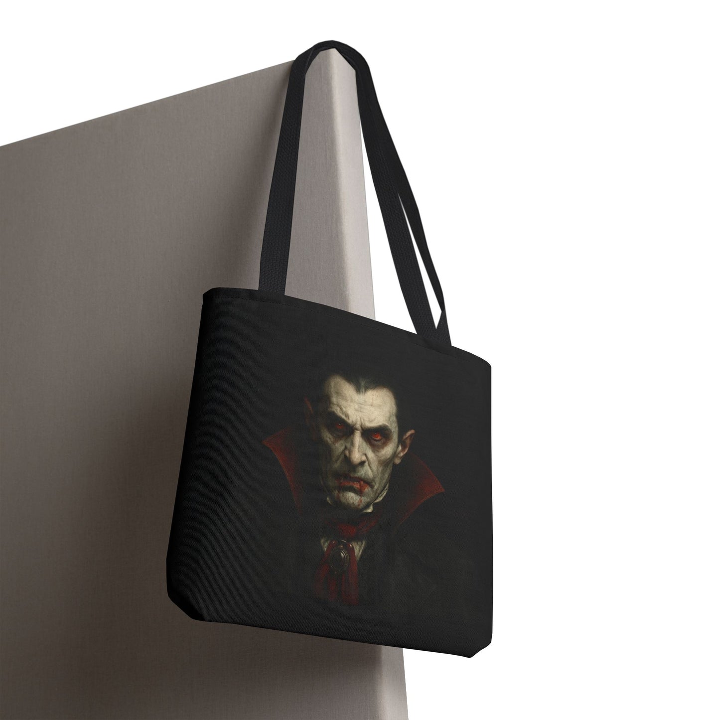 Vampire Haunted Tote Bag, Spooky Shopping Bag, Halloween Accessory, Gothic Style Handbag, Perfect for Halloween Parties, Unisex Tote - TRV