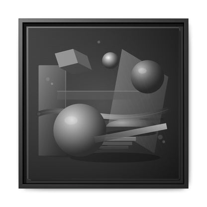 Monochrome Geometric Spheres Canvas Framed Wall Art | Matte Print