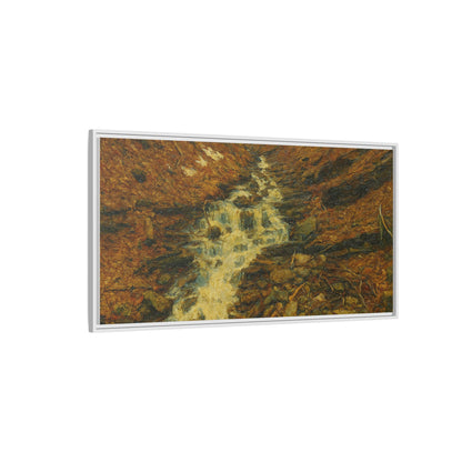 Serene Abstract Nature Canvas Art, Framed Wall Decor, Rustic Home Accent, Earthy Tone Artwork, Tranquil River Scene - TRV