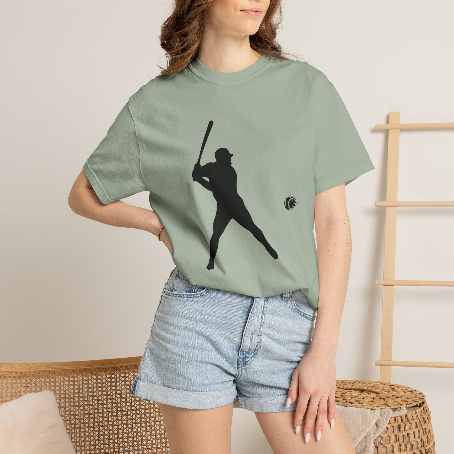 Unisex Baseball Silhouette Tee, Casual Wear, Sports Fan Apparel, Gift for Athletes, Summer Outing Outfit, Soft Cotton Shirt
