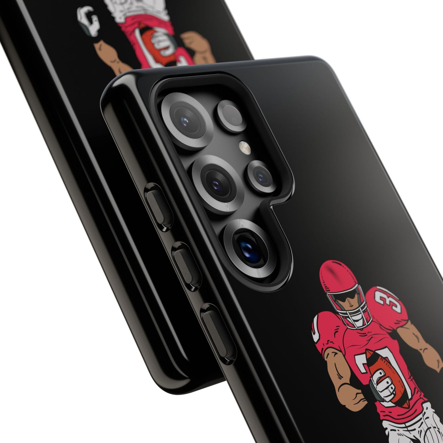 Football Player Tough Phone Case – Protective Black Sports iPhone Case