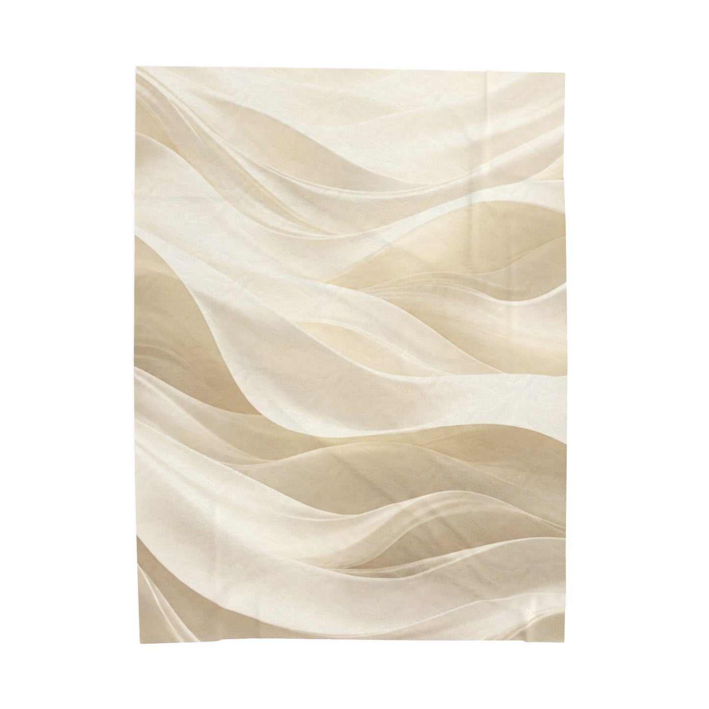 Neutral Abstract Waves Velveteen Plush Blanket | Beige Swirl Pattern
